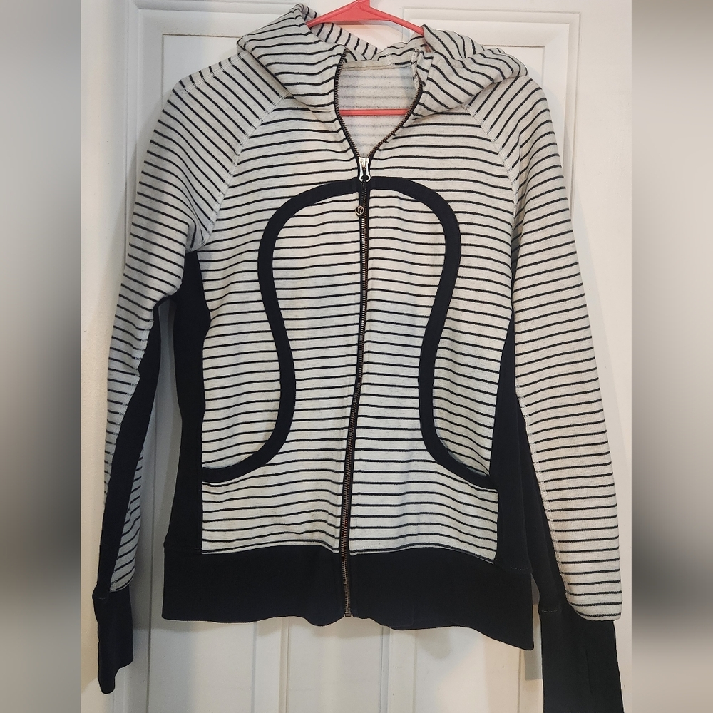 Striped Lululemon Scuba Zip-Up Hoodie